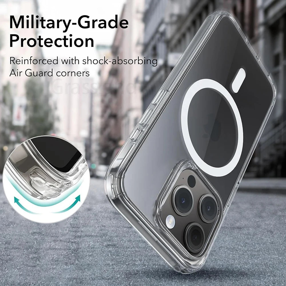 Funda Transparente MagSafe para iPhone — Carga Inalámbrica y Protección