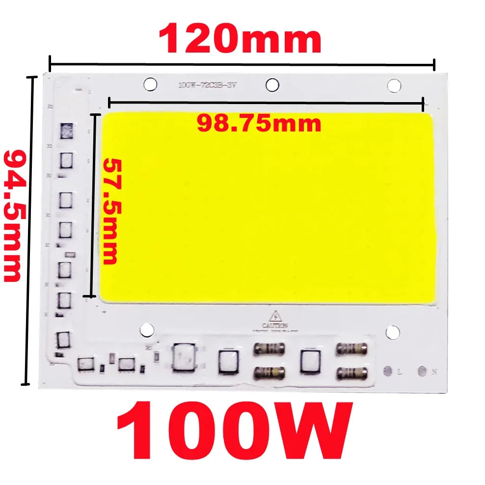 Chip LED COB 50W a 200W – 200-240V Sin Driver para Reflectores y Proyectores DIY de Alta Potencia
