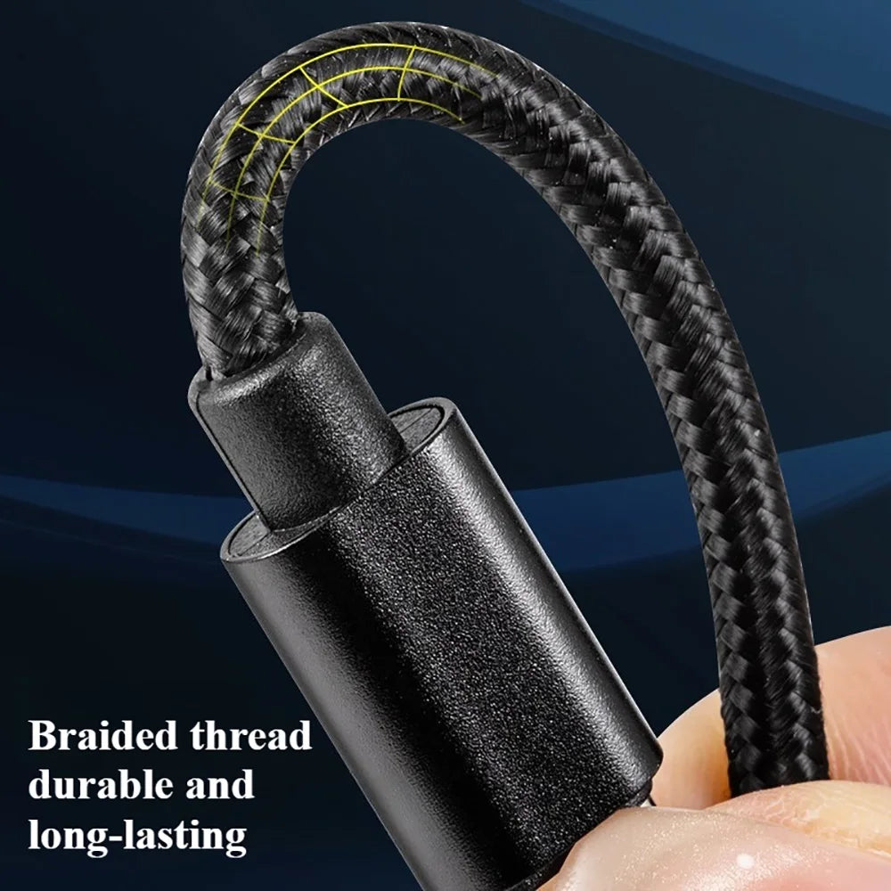 Cable USB-C a USB-C 66W 5A Carga Rápida — Nylon Trenzado 1m, 2m, 3m