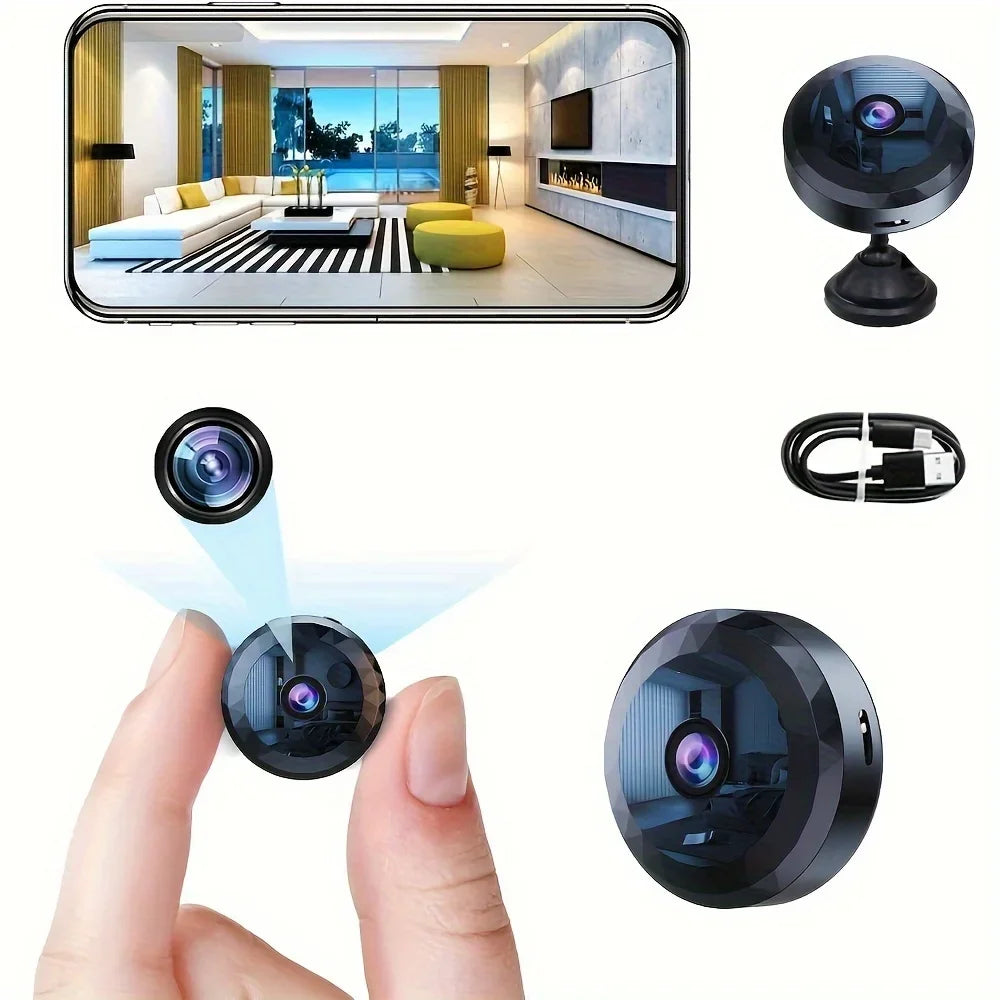 Mini Cámara WiFi Inalámbrica – Batería Recargable, Visión Nocturna y Detección de Movimiento