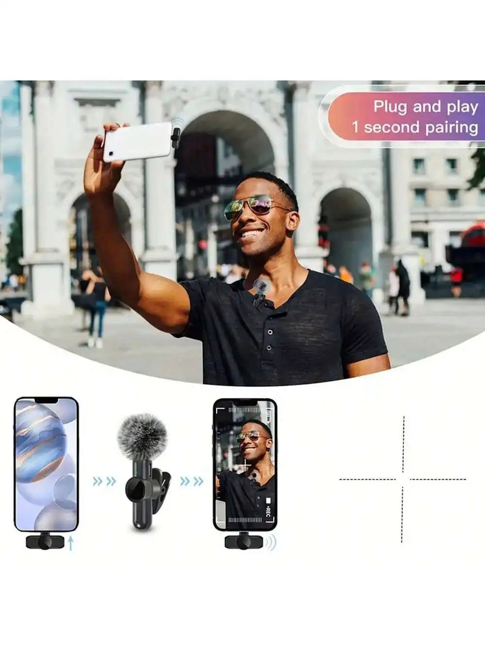 Micrófono Lavalier Inalámbrico Mini para Streaming y Grabación