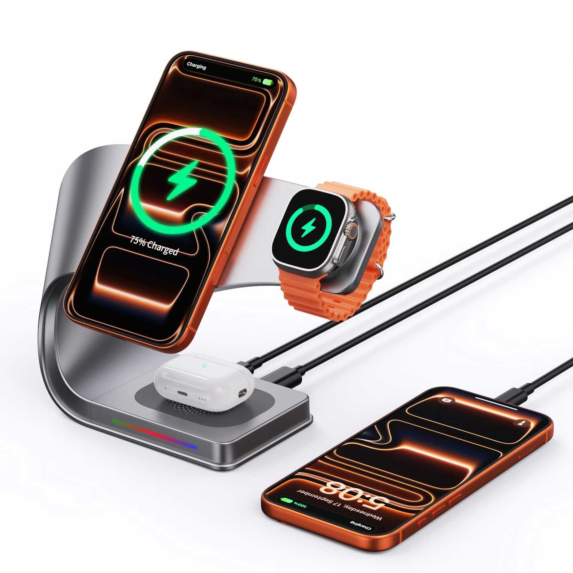 Estación de Carga Inalámbrica 4 en 1 — iPhone, AirPods y Apple Watch