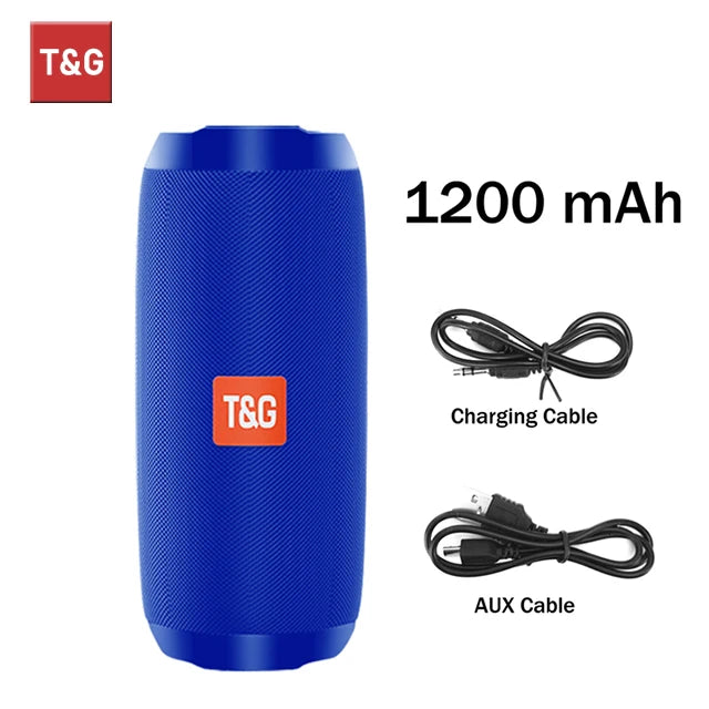 Bocina Bluetooth Portátil T&G TG117 con Radio FM y Ranura TF