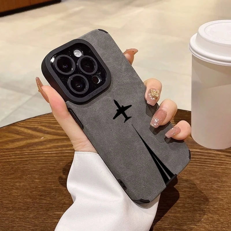 Funda Silicona Mate de Cuero para iPhone — Protección de Cámara