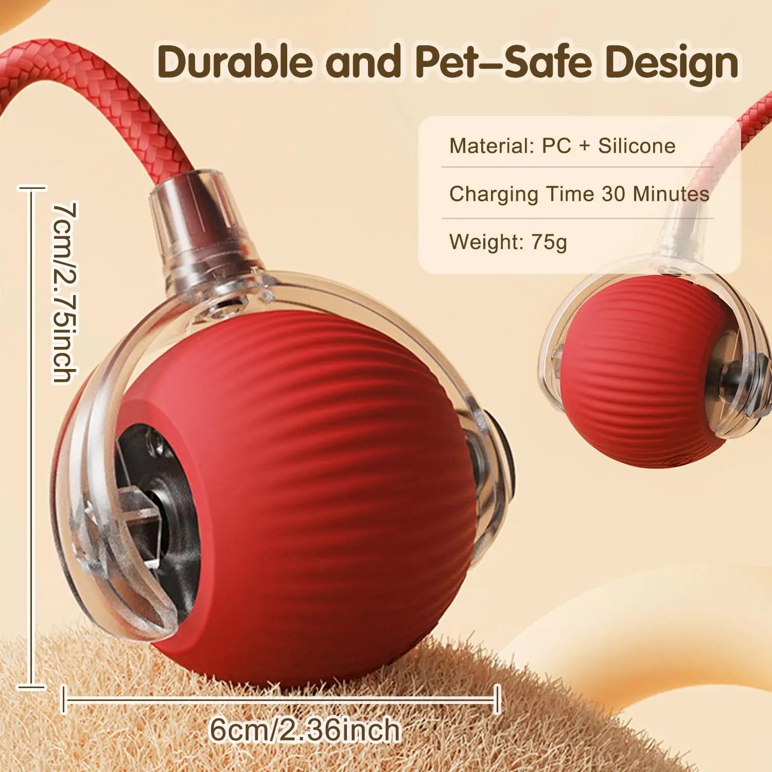 Pelota Interactiva para Gatos – Rodante Automática con Cola, Recargable, Juguete Inteligente