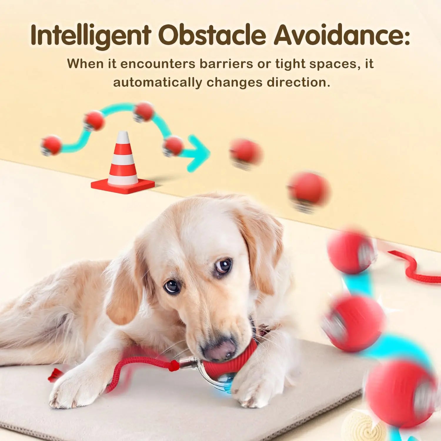 Pelota Interactiva para Gatos – Rodante Automática con Cola, Recargable, Juguete Inteligente