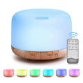 Humidificador Difusor 500ml Diseño Madera – Control Remoto, Luz Nocturna RGB para Hogar
