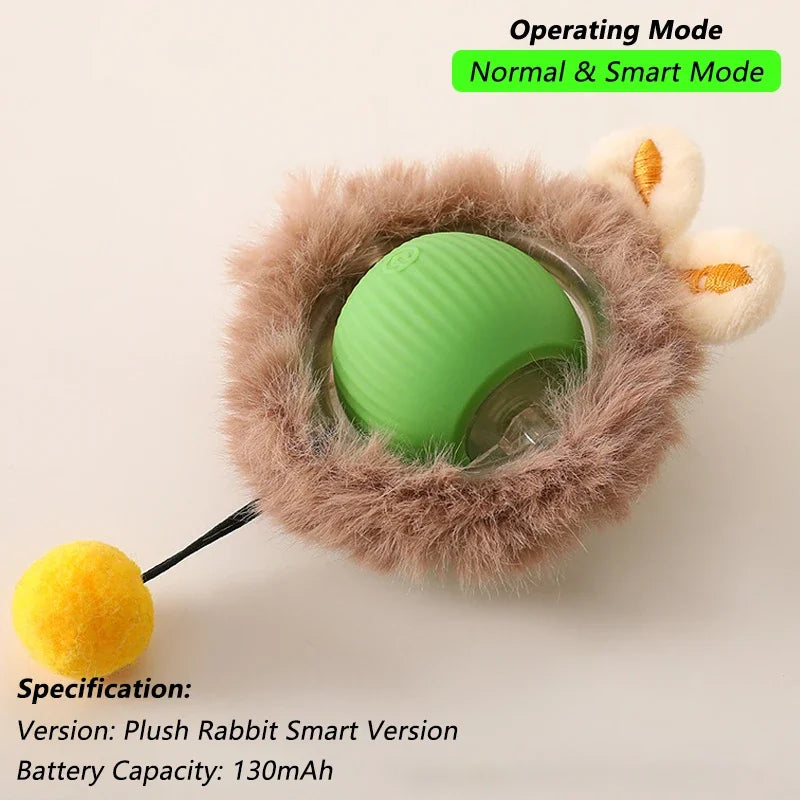 Pelota Interactiva para Gatos – Rodante Automática con Cola, Recargable, Juguete Inteligente