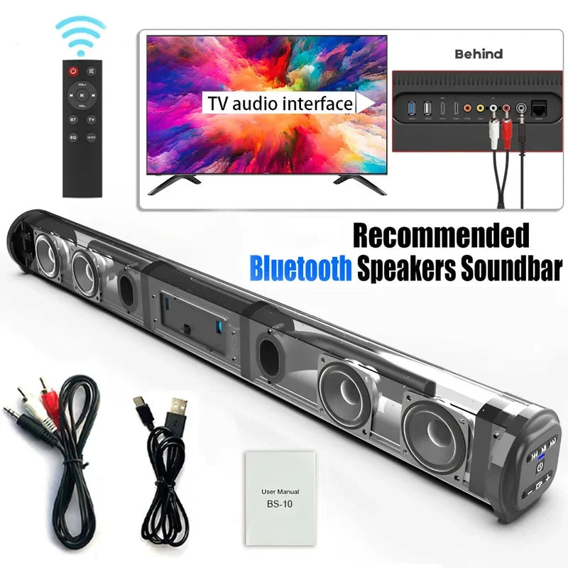 Soundbar Inalámbrico Bluetooth con Sonido Envolvente para TV y Proyector