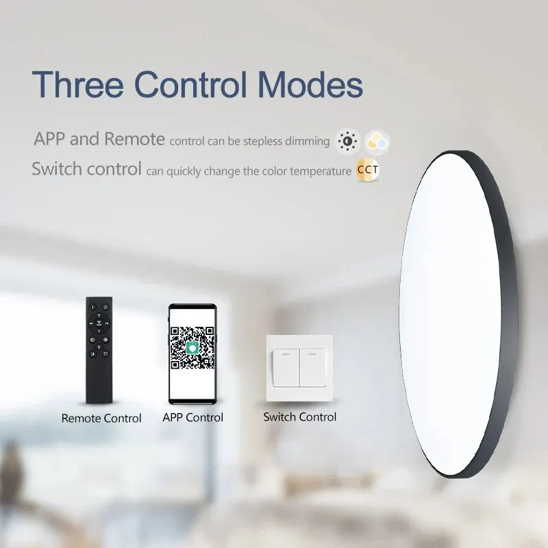 Lámpara de Techo LED Inteligente 36W/50W – Regulable con App y Control Remoto para Sala y Recamara