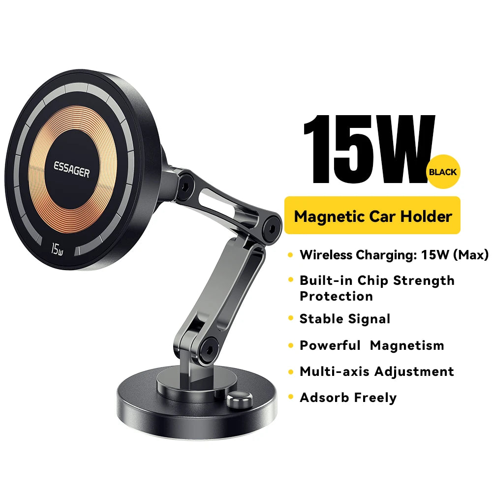Soporte Magnético para Auto con Carga Inalámbrica Essager — 15W MagSafe