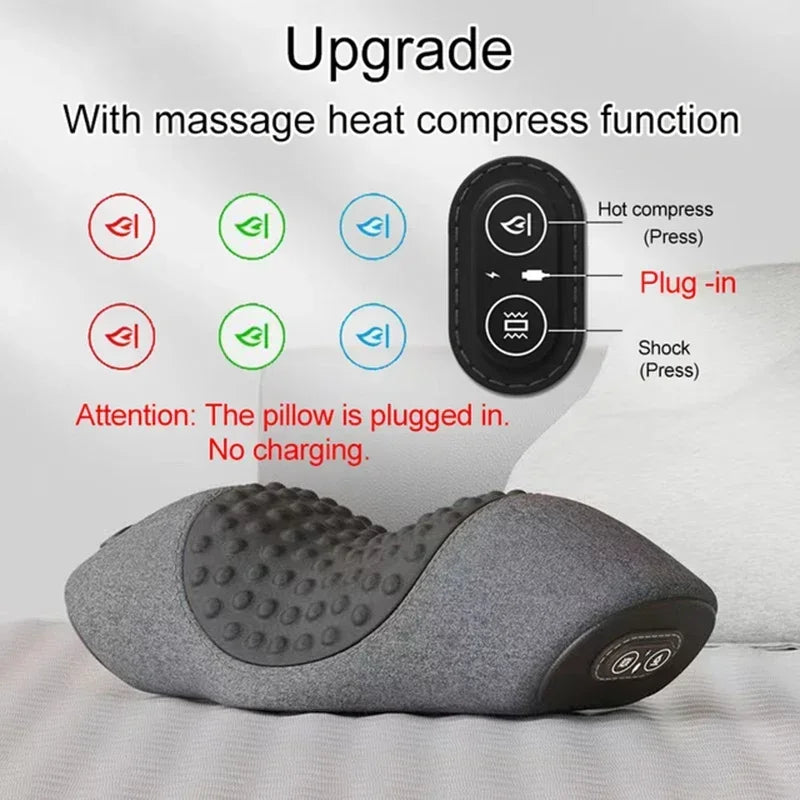 Almohada Masajeadora de Cuello – Calor, Vibración y Tracción Cervical para Alivio de Dolor