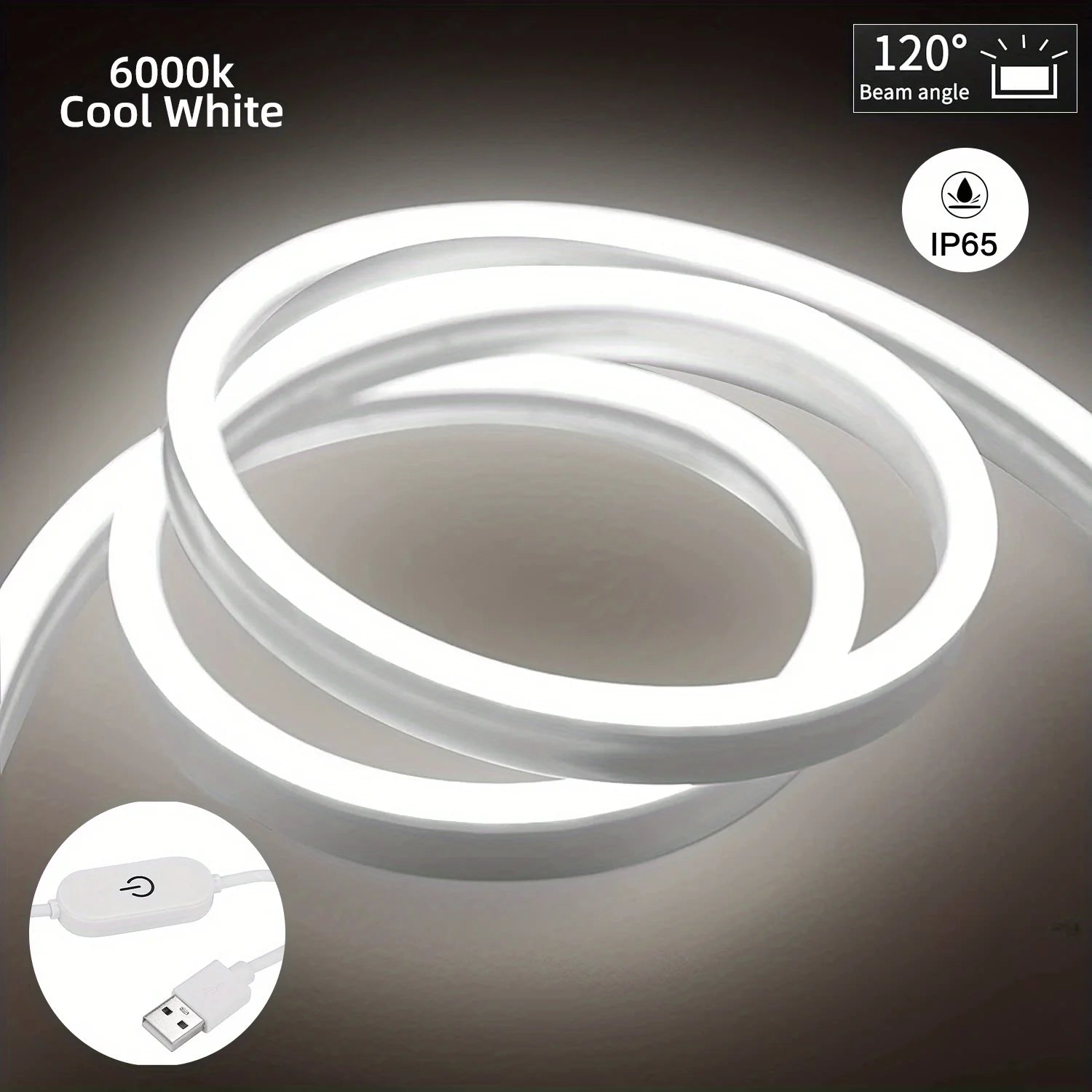 Tira LED Neón Inteligente – Sensor Táctil, Regulable, Impermeable para Decoración de Interiores