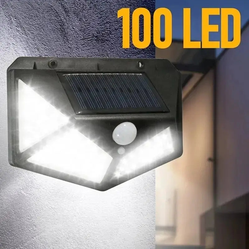 Lámpara Solar 100 LED con Sensor de Movimiento – Para Jardín, Patio y Decoración Exterior