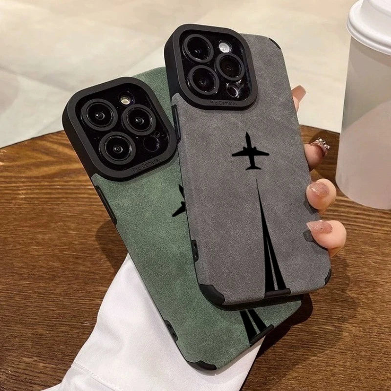 Funda Silicona Mate de Cuero para iPhone — Protección de Cámara