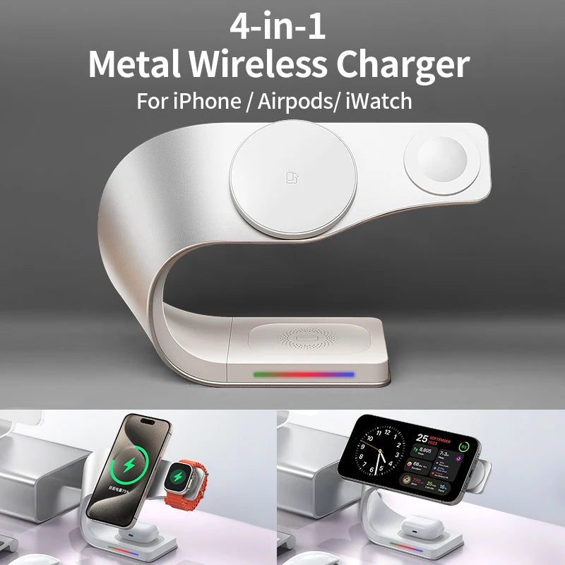 Estación de Carga Inalámbrica 4 en 1 — iPhone, AirPods y Apple Watch