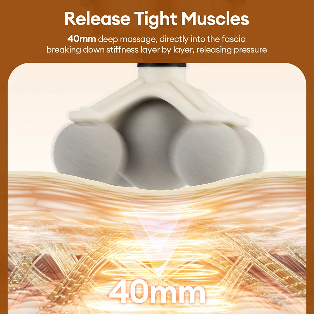 Pistóla de Masaje 11 en 1 – 99 Niveles de Potencia, Vibración de Alta Frecuencia para Todo el Cuerpo