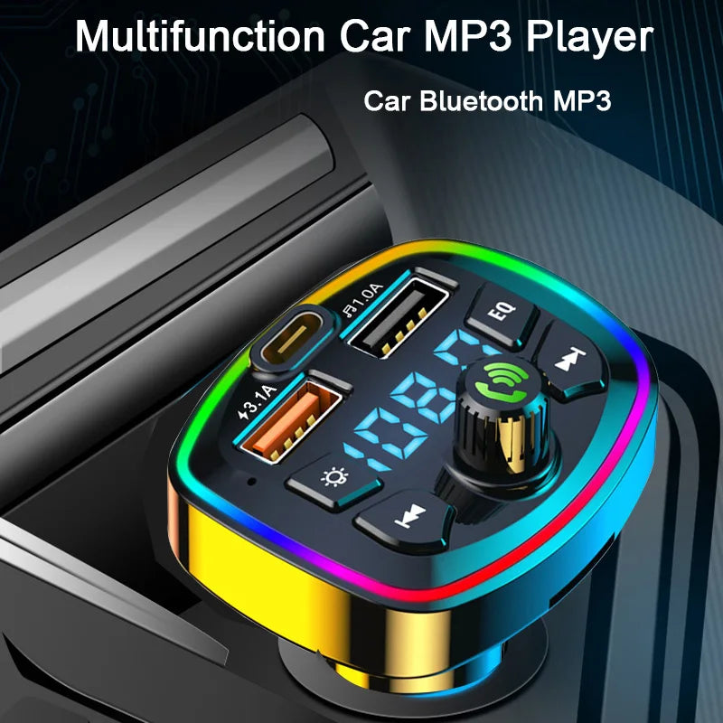 Transmisor FM Bluetooth 5.0 para Auto con Cargador USB Doble 2.1A