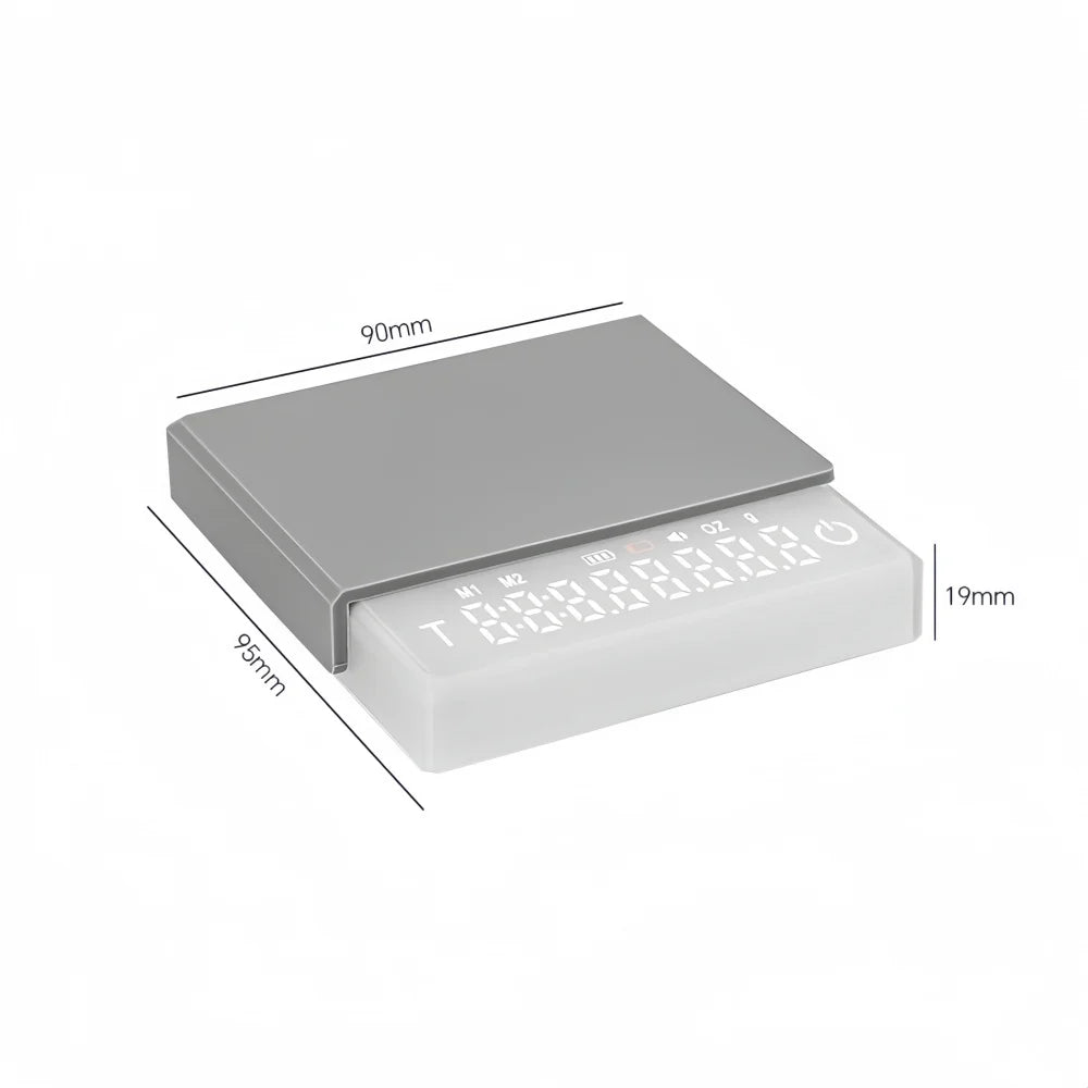 Báscula de Café Electrónica de Precisión – USB, Ratio de Agua/Café, Almohadilla de Silicona para Baristas