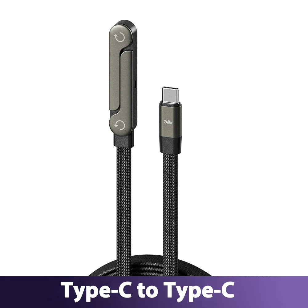 Cable USB-C 65W 2 en 1 con Soporte Plegable — Carga y Sostiene tu Teléfono