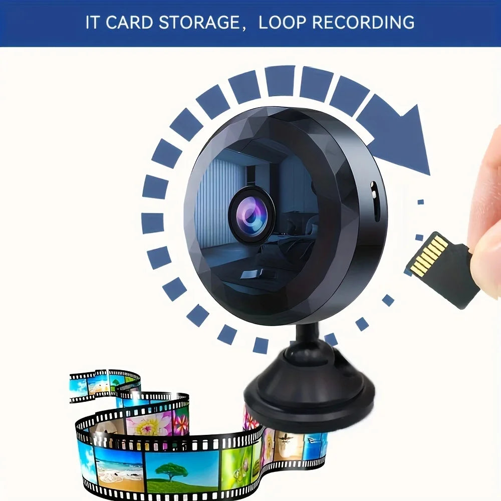 Mini Cámara WiFi Inalámbrica – Batería Recargable, Visión Nocturna y Detección de Movimiento