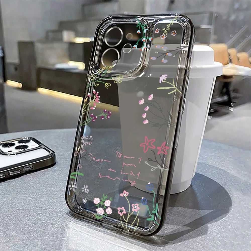 Funda Floral Transparente para iPhone — Diseño Femenino y Elegante