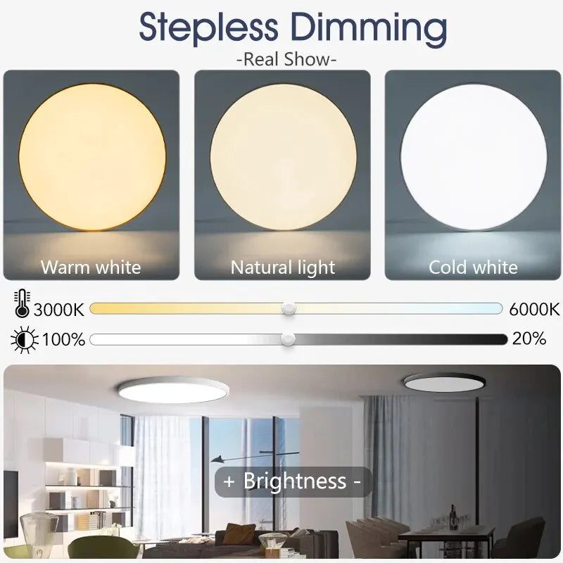 Lámpara de Techo LED Inteligente 36W/50W – Regulable con App y Control Remoto para Sala y Recamara