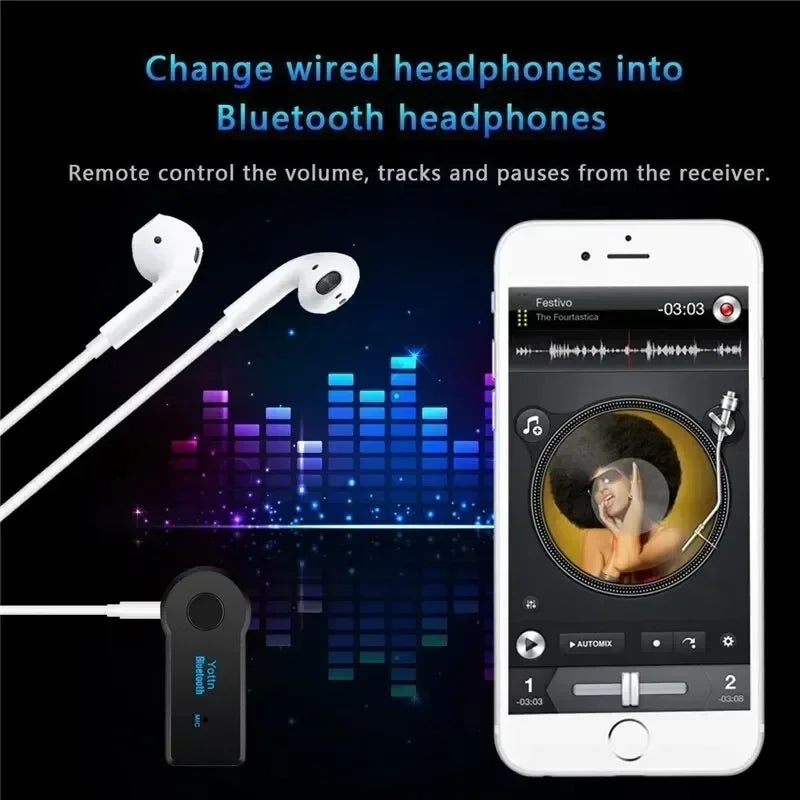 Adaptador Bluetooth 5.0 para Auto con Entrada AUX 3.5mm Manos Libres