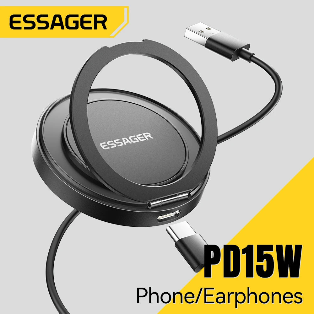 Cargador Inalámbrico Essager con Soporte 15W — Para iPhone y AirPods