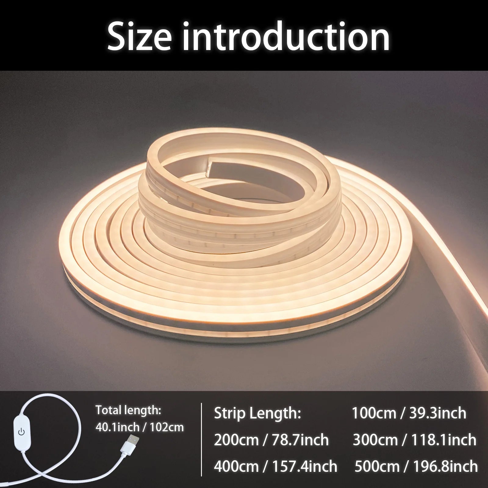 Tira LED Neón Inteligente – Sensor Táctil, Regulable, Impermeable para Decoración de Interiores
