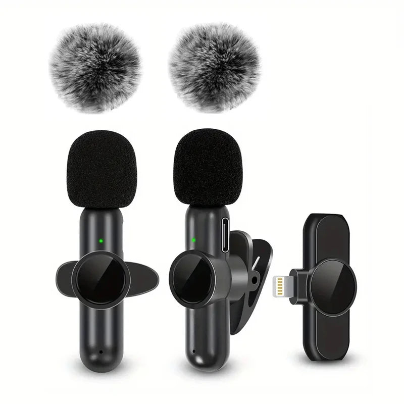 Micrófono Lavalier Inalámbrico con Cubierta Antiruido para Celular