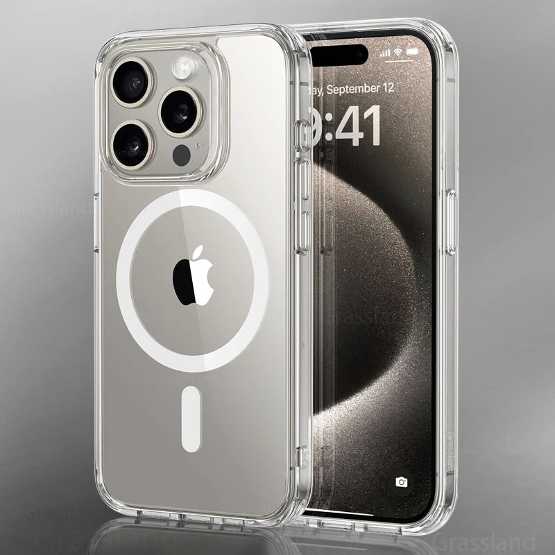 Funda Transparente MagSafe para iPhone — Carga Inalámbrica y Protección