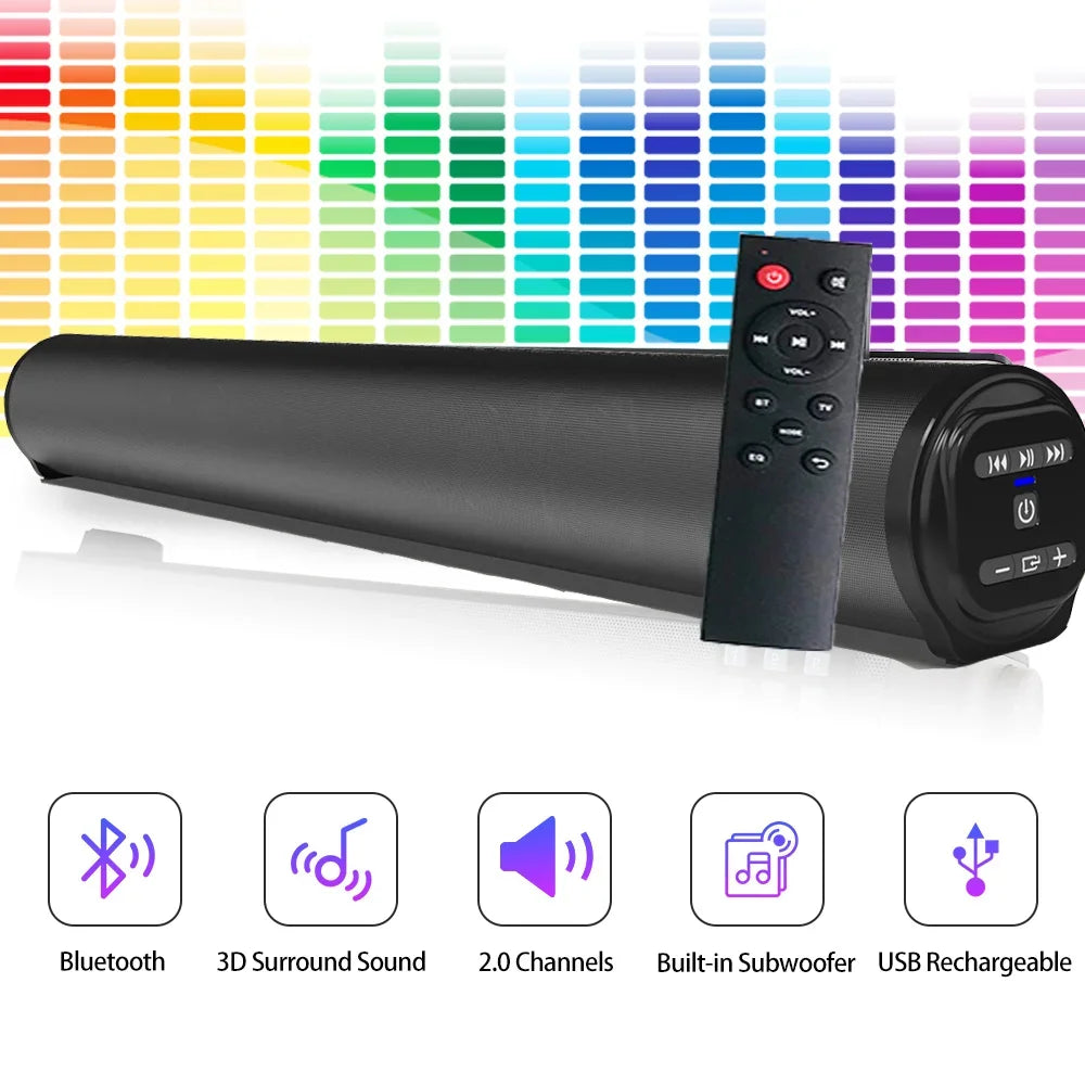 Soundbar Inalámbrico Bluetooth con Sonido Envolvente para TV y Proyector