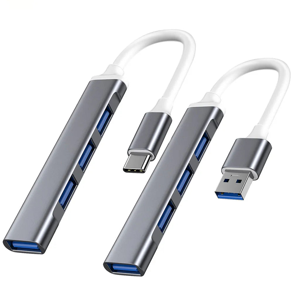 Hub USB-C 4 Puertos para MacBook y Laptop — USB 3.0 Multi Splitter