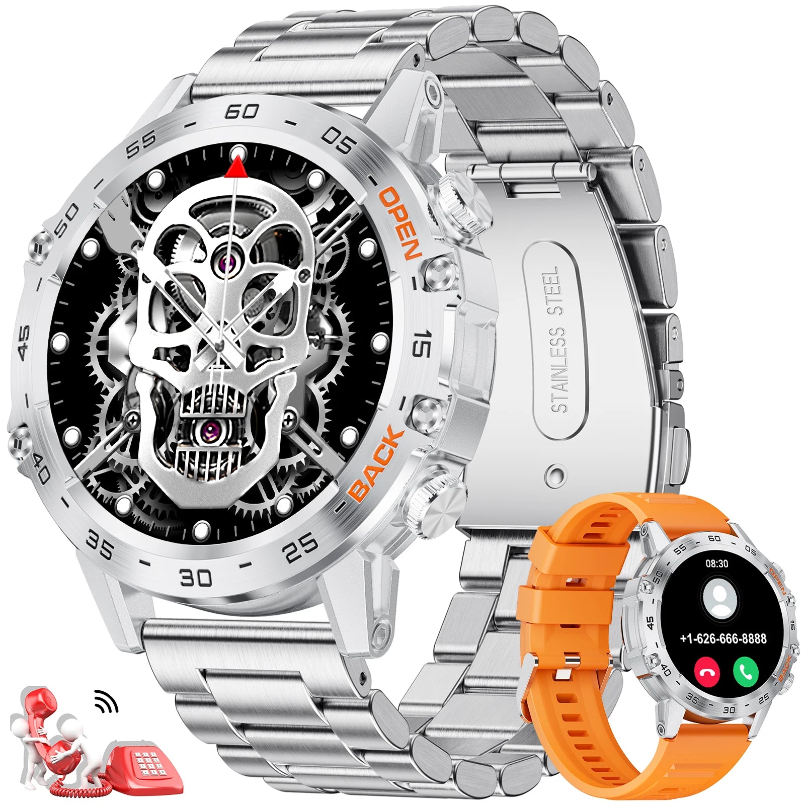 Smartwatch LIGE 1.39" – Llamadas Bluetooth, Monitor de Frecuencia Cardíaca y Fitness para iOS y Android