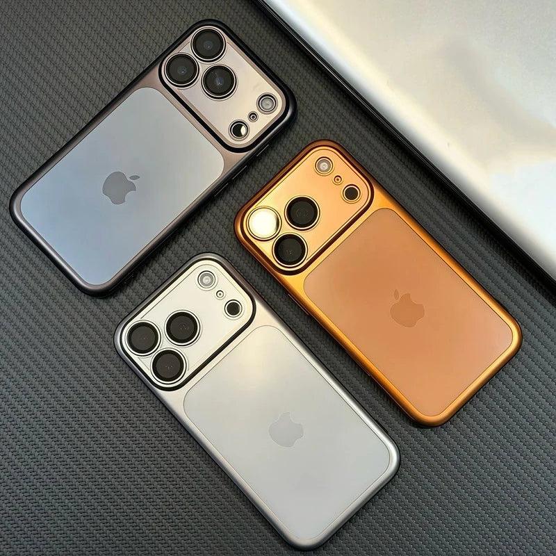 Funda Mate Translúcida con Placa Trasera para iPhone — Protección de Cámara