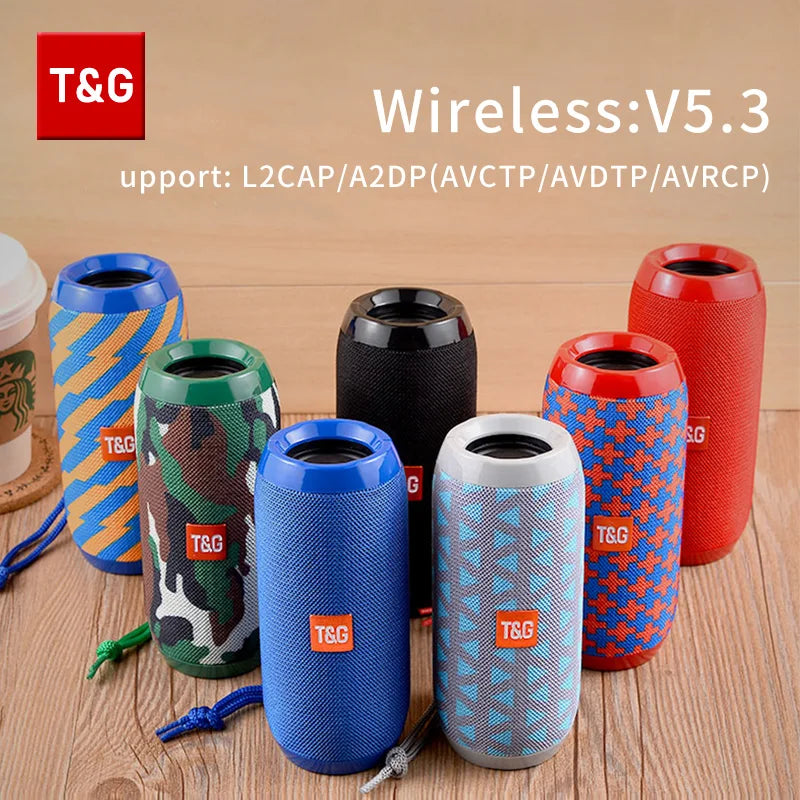 Bocina Bluetooth Portátil T&G TG117 con Radio FM y Ranura TF