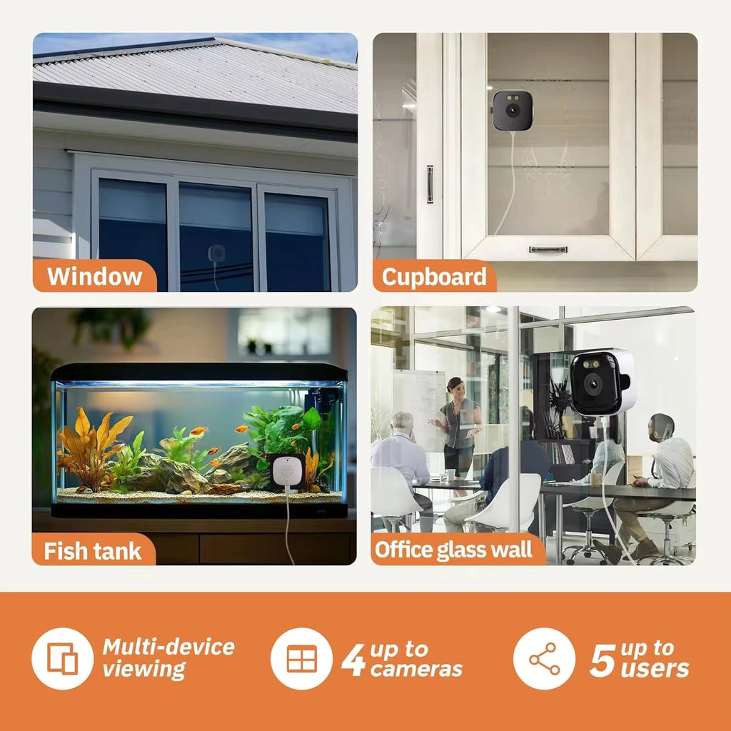 Cámara WiFi para Ventana 3MP – Visión Nocturna a Color, Dual Band 2.4/5GHz