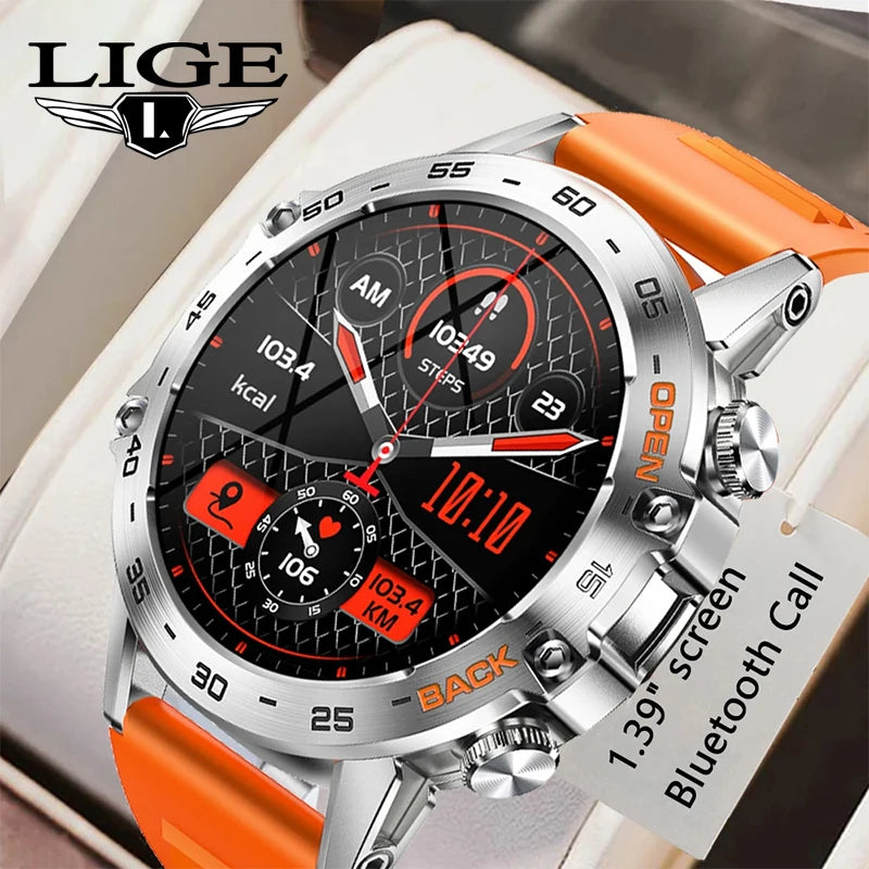 Smartwatch LIGE 1.39" – Llamadas Bluetooth, Monitor de Frecuencia Cardíaca y Fitness para iOS y Android