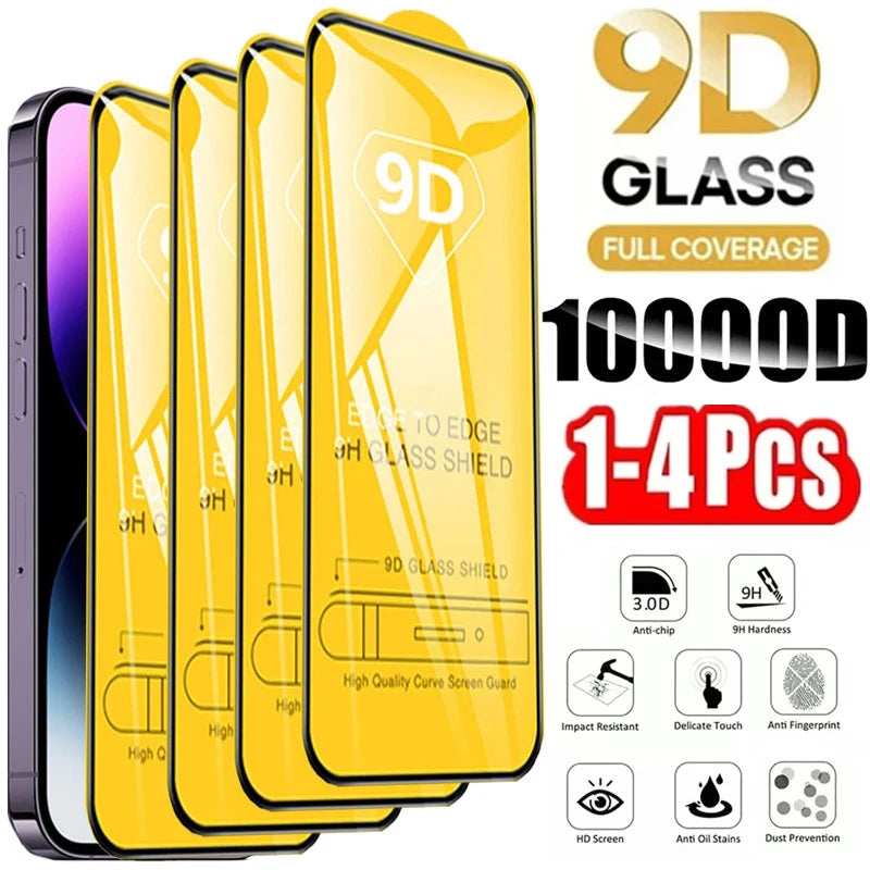 Mica de Vidrio Templado 9D para iPhone — Protección Completa de Pantalla