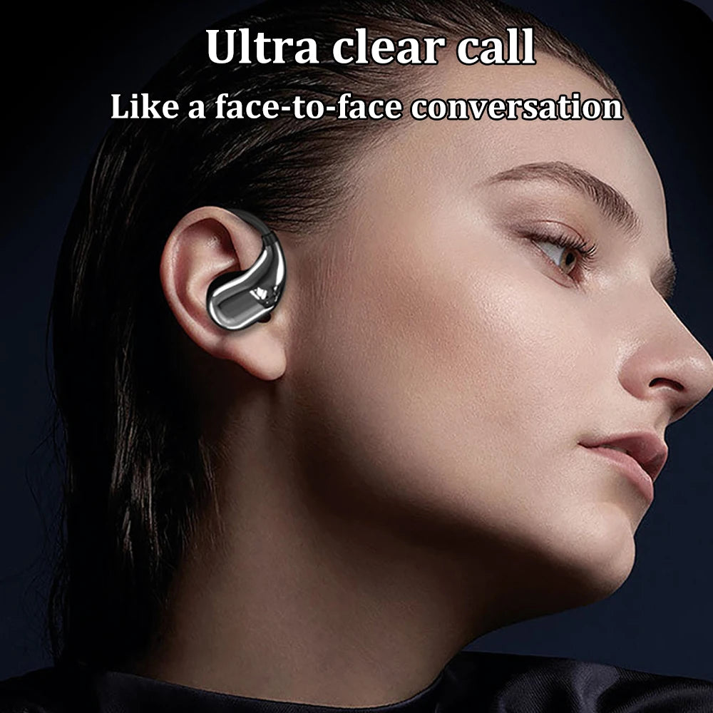 Audífonos Inalámbricos Bluetooth 5.4 con Pantalla LED y Gancho para Oreja