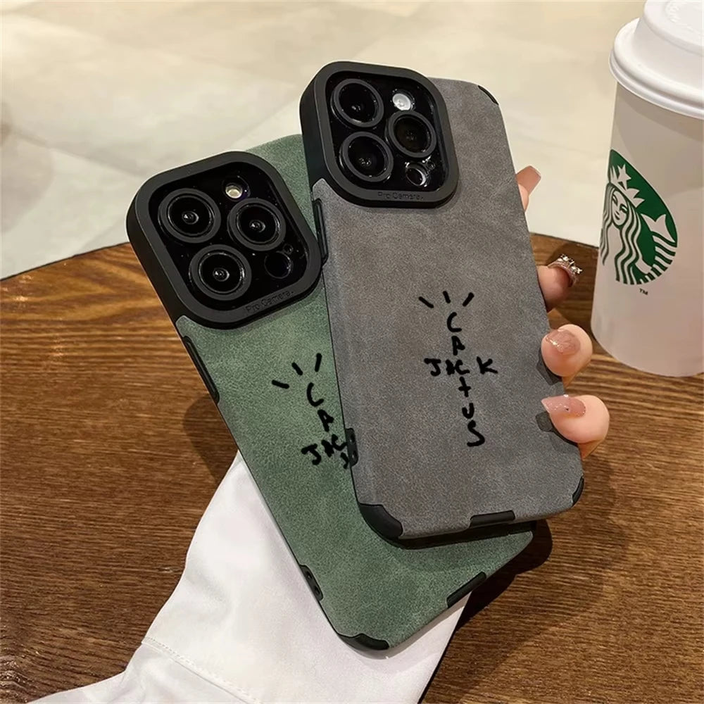 Funda Tipo Cartera Flip de Cuero para iPhone — Estilo Streetwear