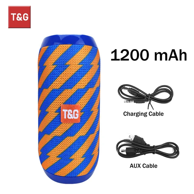 Bocina Bluetooth Portátil T&G TG117 con Radio FM y Ranura TF