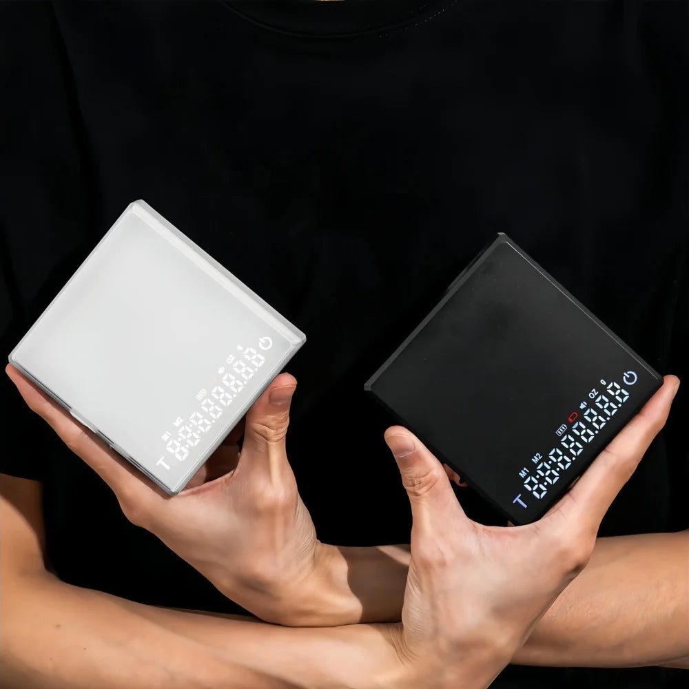 Báscula de Café Electrónica de Precisión – USB, Ratio de Agua/Café, Almohadilla de Silicona para Baristas