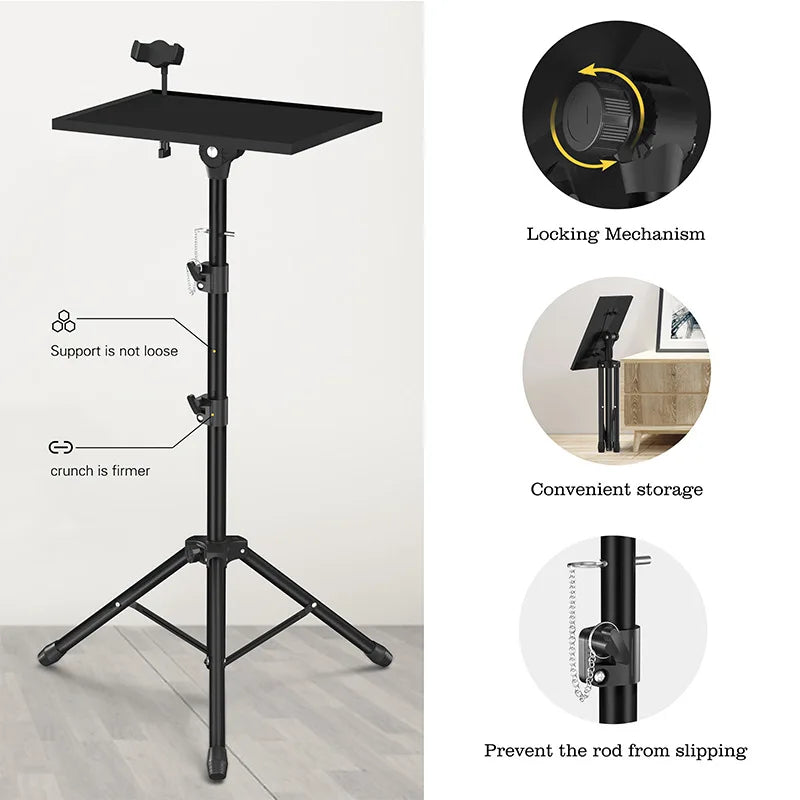 Tripíe Soporte Portátil para Proyector y Laptop – Altura Ajustable 22 a 45 cm
