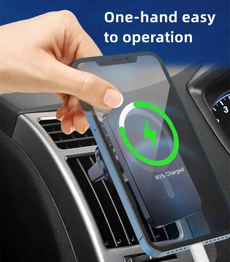 Soporte Magnético para Auto con Carga Inalámbrica — iPhone MagSafe