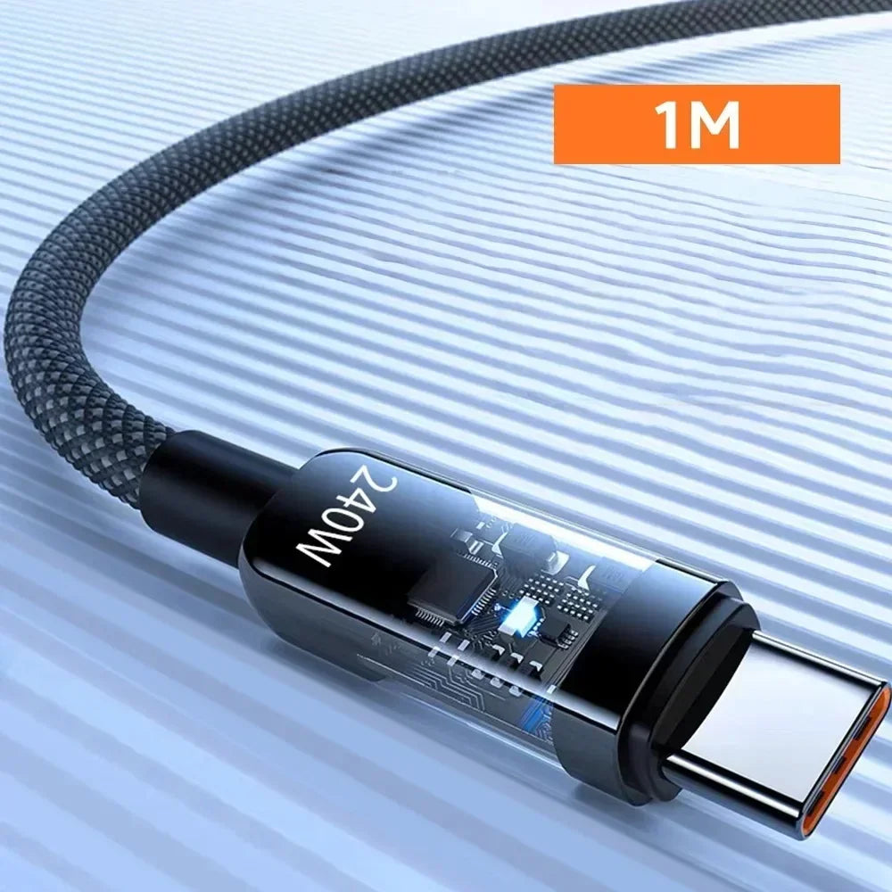 Cable USB-C 240W con Pantalla LED Digital — Carga Super Rápida