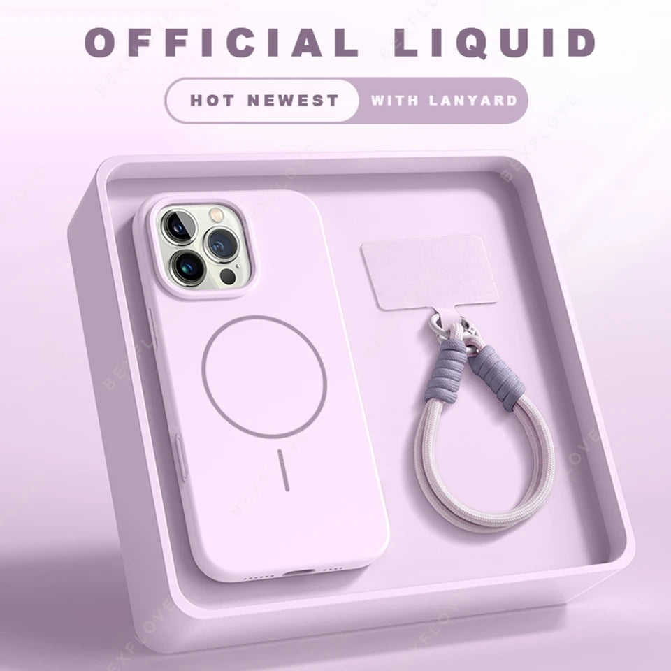 Funda Silicona MagSafe con Cordón para iPhone — Protección con Estilo