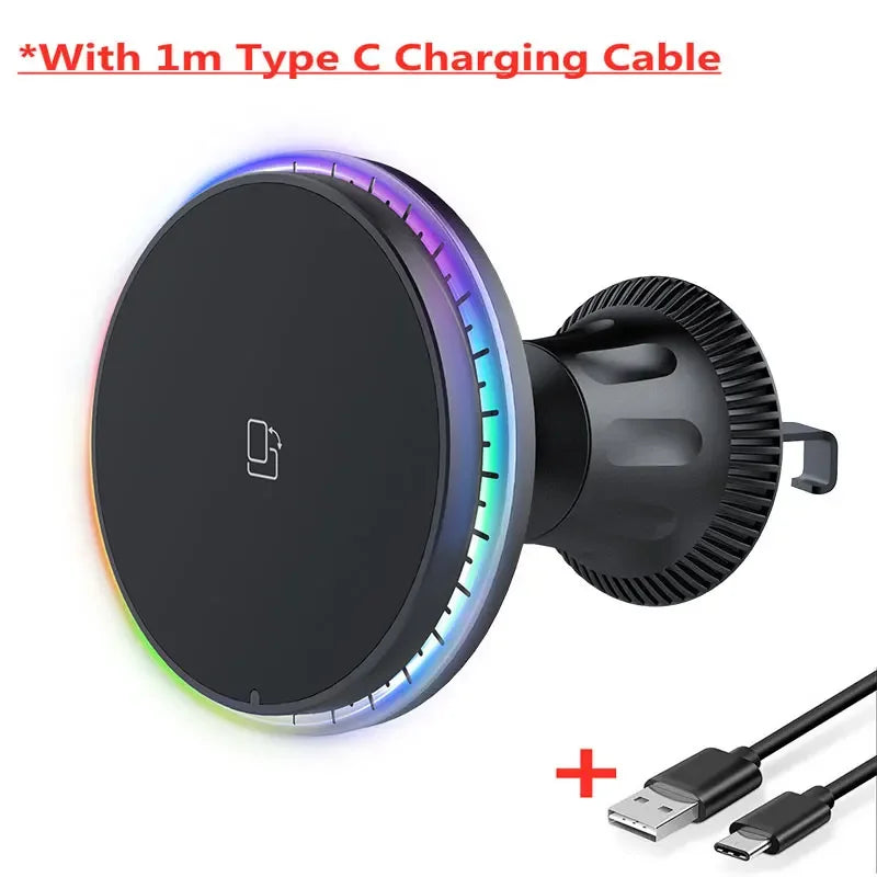 Soporte para Auto con Carga Inalámbrica RGB — MagSafe 15W