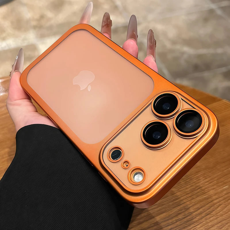Funda Mate Translúcida con Placa Trasera para iPhone — Protección de Cámara